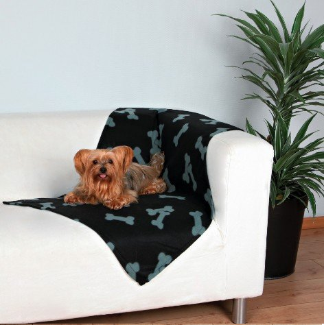 Trixie Koc Beany dla psa 100x70cm Czarny w szare kostki